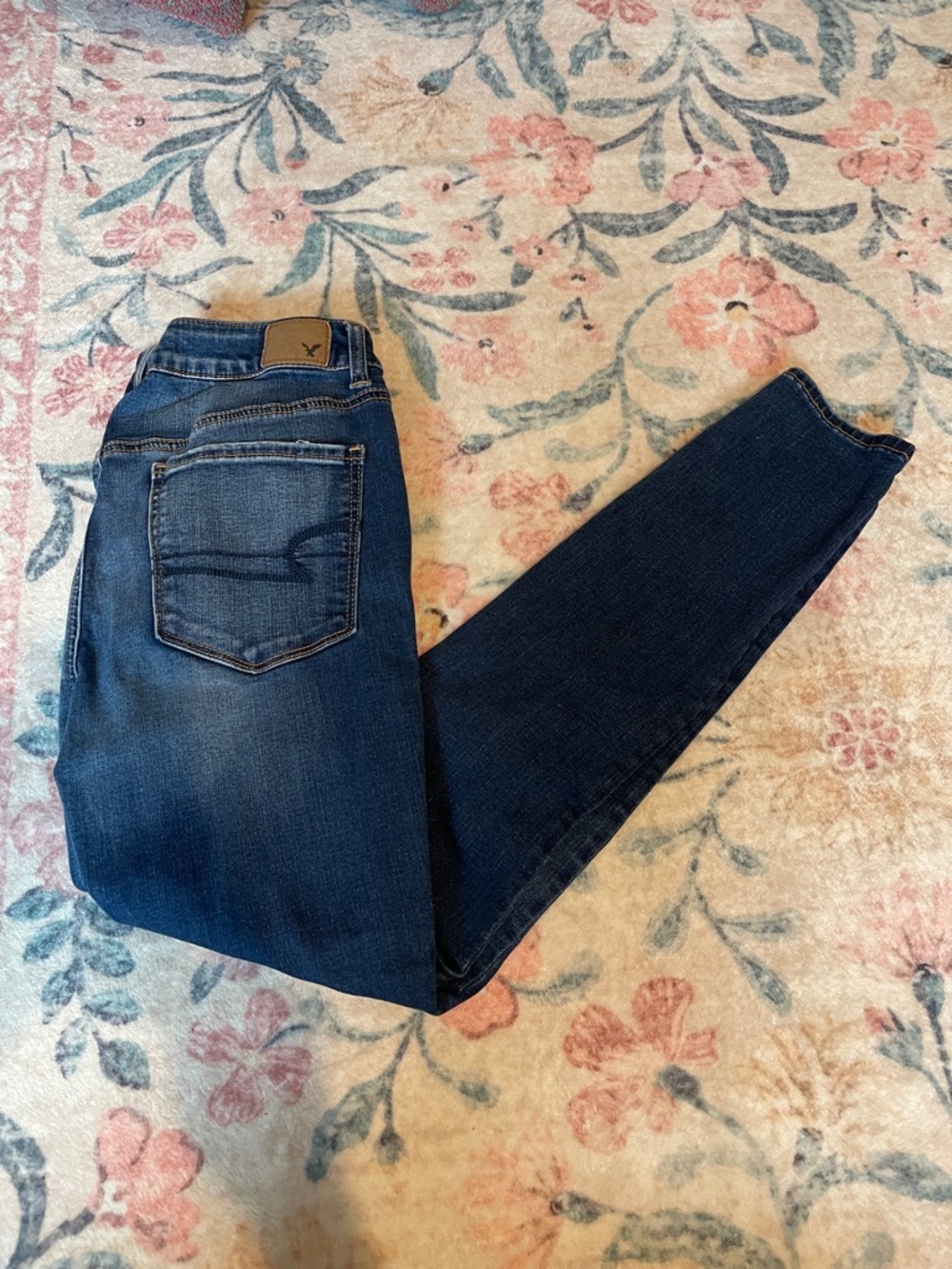 American Eagle Outfitters Dark Blue Denim Overalls (Women's)